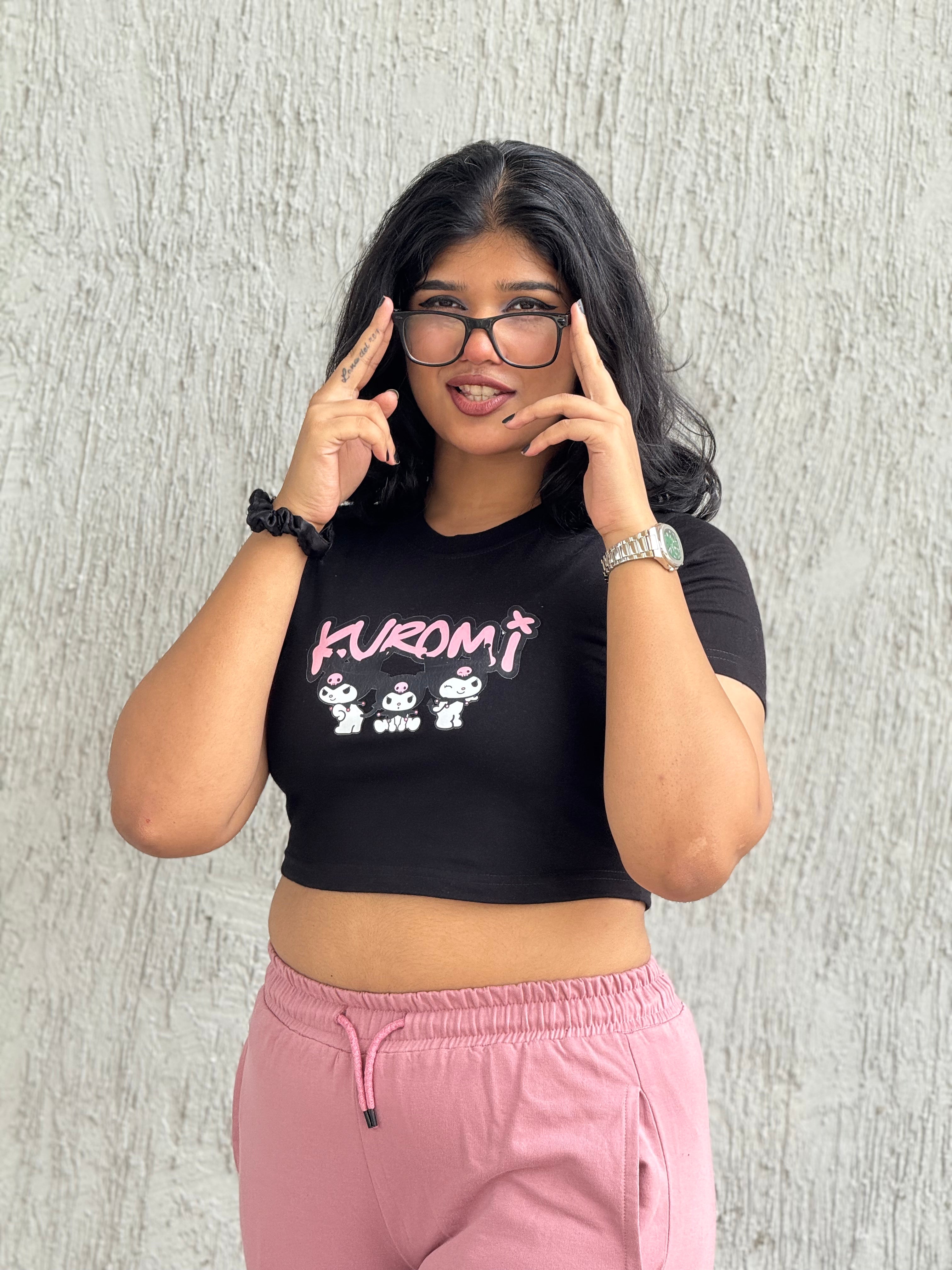 KUROMI BLACK CROP TOP