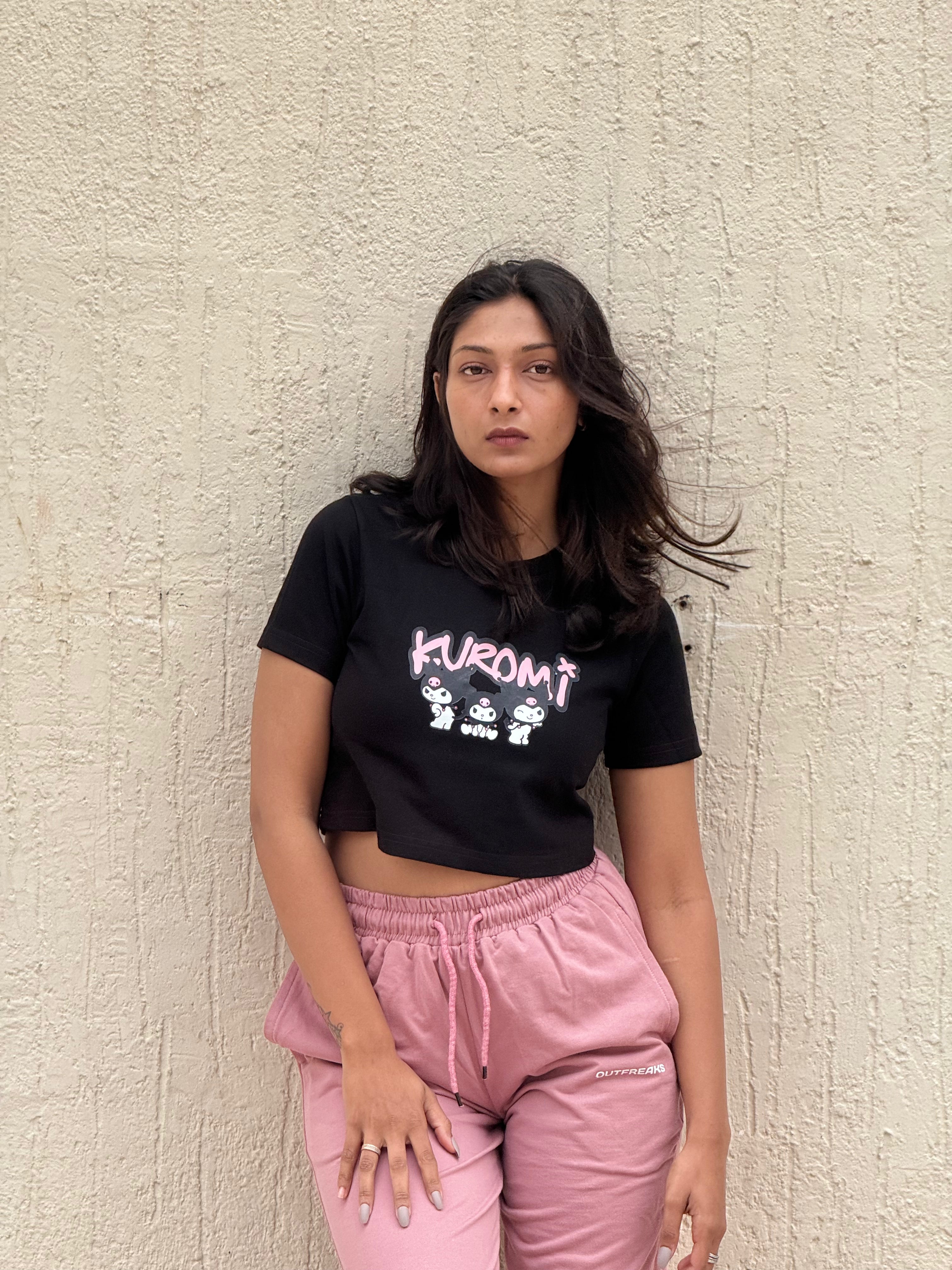 KUROMI BLACK CROP TOP